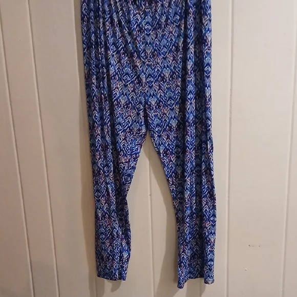Bobbie Brooks Blue and White Patterned Pajama Pants - Picture 1 of 3